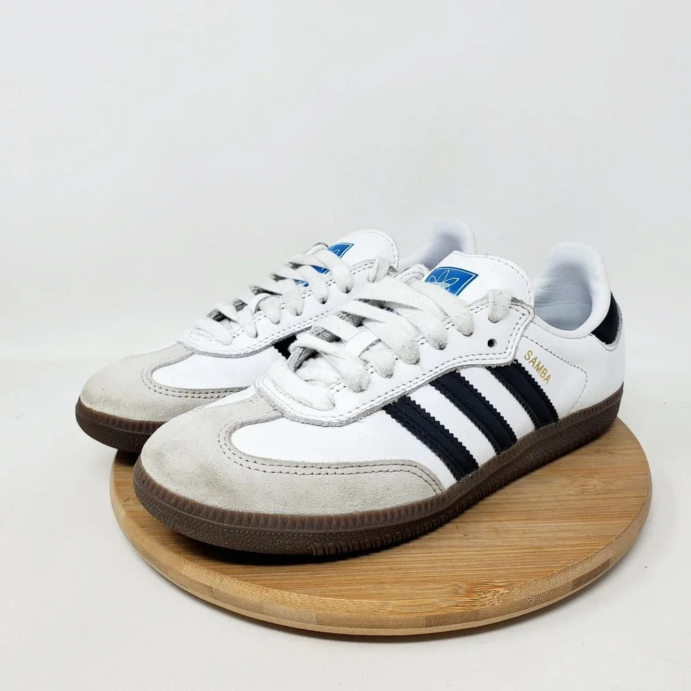 Adidas Samba OG Shoes Mens 5 White Black Gum Soccer Low Turf Indoor Sneaker